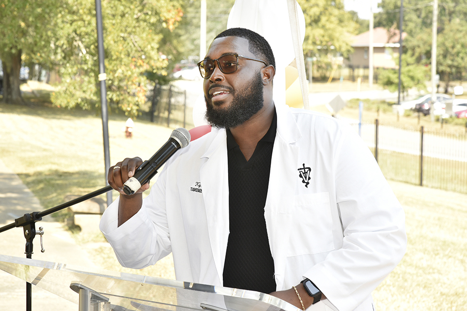 Speaker at the groundbreaking ceremony