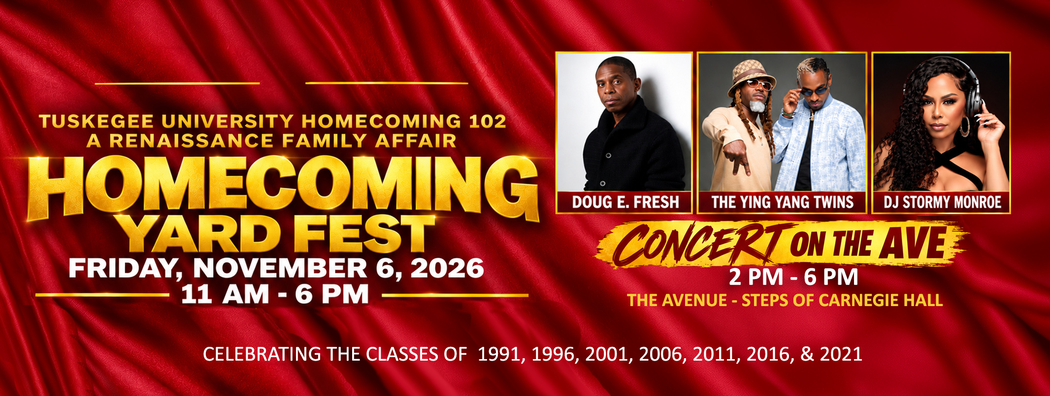 Graphic of Performers for HC Concert on the Ave